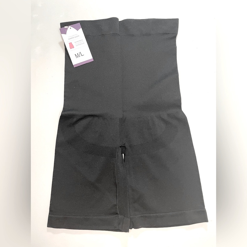 Empetua Womens Body Shaping High Waisted Shaper Shorts Black M/L